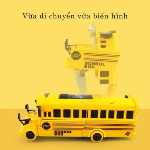 Đồ chơi trẻ em xe bus biến hình Robot có nhạc và đèn