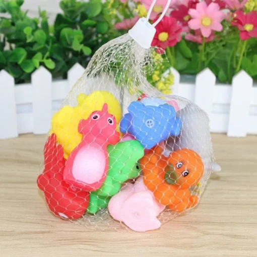 Túi 13 con thú nhựa cao su mềm – đồ chơi trẻ em vui nhộn khi tắm